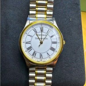 Tiffany & Co. Men's Portfolio Stainless Steel Quartz 2-Tone Watch, 33mm Case.